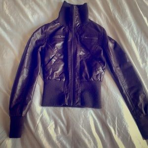 Séduction faux leather Brown jacket